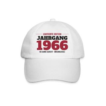 Jahrgang 1966 Limitierte Edition – 60. Geburtstag - Baseballkappe - Weiß/Weiß - Vorne