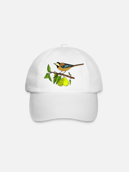 Bunter Vogel - Baseballkappe - Weiß/Weiß