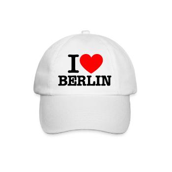 I Love Berlin  - Baseballkappe - Weiß/Weiß - Vorne