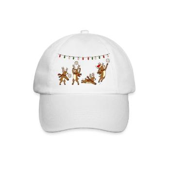 Volleyball Weihnachten Rentiere Wichtelgeschenk - Baseballkappe - Weiß/Weiß - Vorne