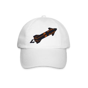 Raumschiff Rakete Silhouette - Baseballkappe - Weiß/Weiß - Vorne