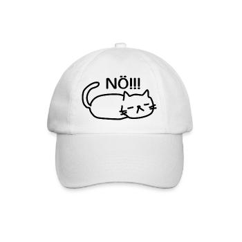 Nö Lustige Faule Katze - Baseballkappe - Weiß/Weiß - Vorne