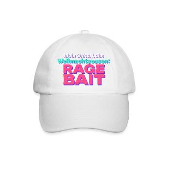 Mein Onkel beim Weihnachtsessen: Ragebait - Baseballkappe - Weiß/Weiß - Vorne