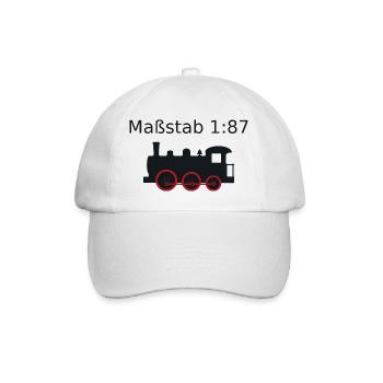 Maßstab 1:87 - Modelleisenbahn H0 Geschenk - Baseballkappe - Weiß/Weiß - Vorne