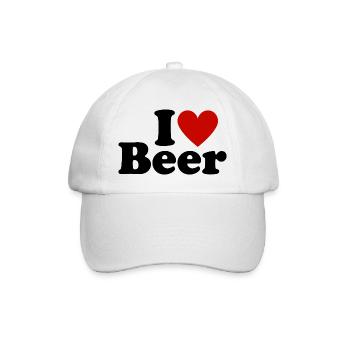 Ich liebe Bier - Baseballkappe - Weiß/Weiß - Vorne