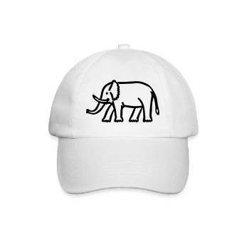Elefant - Baseballkappe - Weiß/Weiß - Vorne