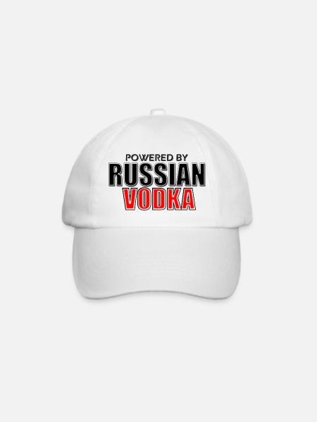 powered_by_Russian_Vodka - Baseballkappe - Weiß/Weiß