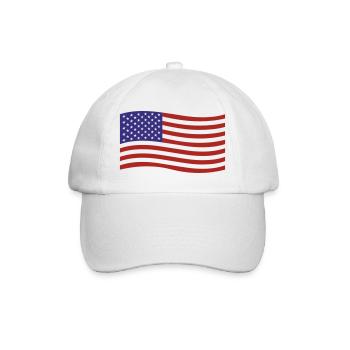 USA - Flagge - Baseballkappe - Weiß/Weiß - Vorne