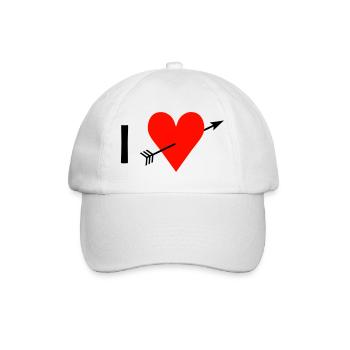 I ♥ / I love - Baseballkappe - Weiß/Weiß - Vorne