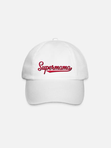 Supermama - Baseballkappe - Weiß/Weiß