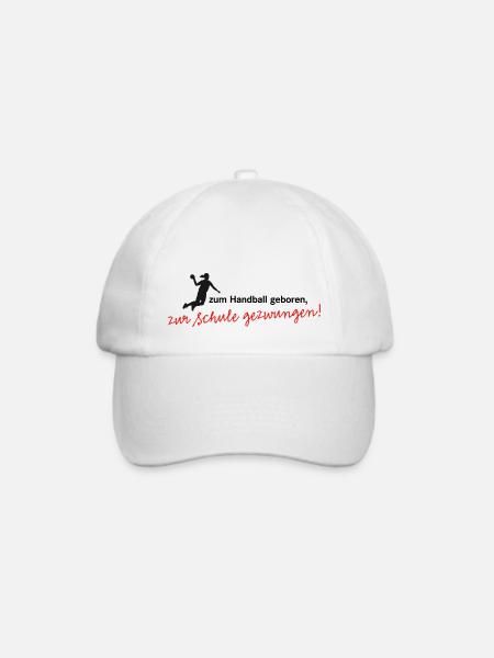 Zum Handball geboren, zur Schule gezwungen! Sport - Baseballkappe - Weiß/Weiß
