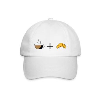 Kaffee und Croissant - Baseballkappe - Weiß/Weiß - Vorne
