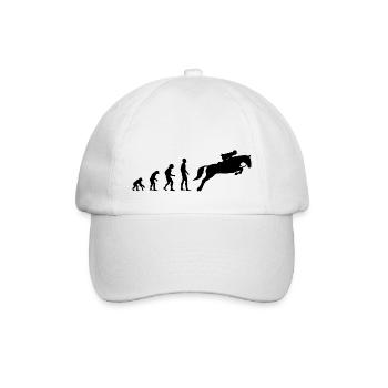 Evolution Reiten - Pferd - Reiter - Reiterin - Baseballkappe - Weiß/Weiß - Vorne