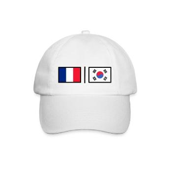 France - Korea - Baseballkappe - Weiß/Weiß - Vorne
