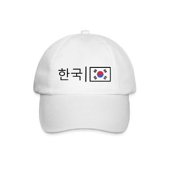 Korea - Korean Flag - Baseballkappe - Weiß/Weiß - Vorne