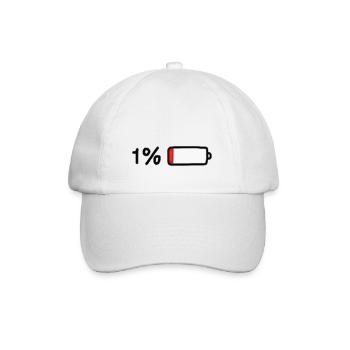 1% Prozent - Baseballkappe - Weiß/Weiß - Vorne