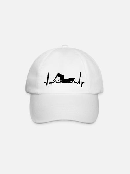 Herzschlag Surfen surfer Ich liebe Surfen - Baseballkappe - Weiß/Weiß