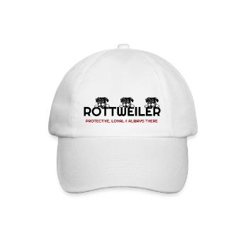 Ich liebe meinen Rottweiler, Rottweiler, Rottweiler Hund, - Baseballkappe - Weiß/Weiß - Vorne