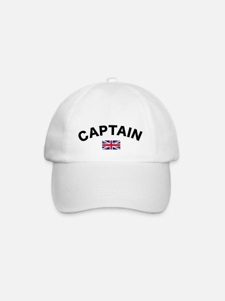 Captain Logo Schwarz - Baseballkappe - Weiß/Weiß