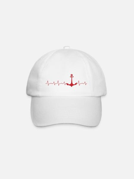 Anker puls Nordsee Spruch Geschenk See - Baseballkappe - Weiß/Weiß