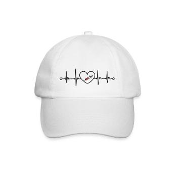 Impfstoff Virus Covid Herzschlag Puls Design - Baseballkappe - Weiß/Weiß - Vorne