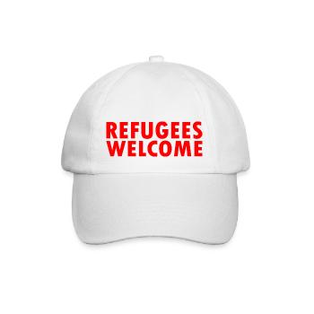 refugees welcome - Baseballkappe - Weiß/Weiß - Vorne
