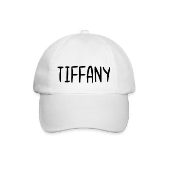Tiffany Custom Name Schriftart Text Geburtstag - Baseballkappe - Weiß/Weiß - Vorne