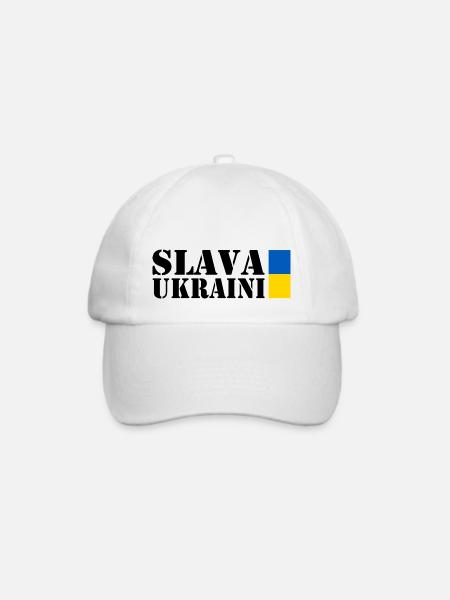 Slava ukraini - Baseballkappe - Weiß/Weiß