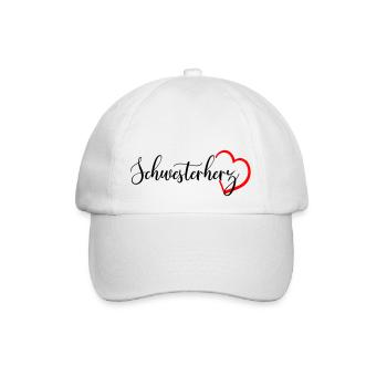 Schwesterherz - Baseballkappe - Weiß/Weiß - Vorne