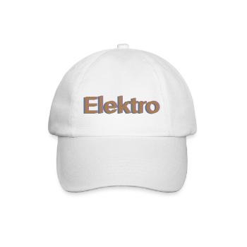 Elektro Spruch Shop Logo Design 3D bunt - Baseballkappe - Weiß/Weiß - Vorne
