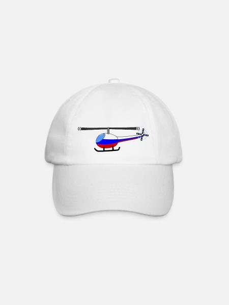 Hubschrauber Russland Flagge Kinder - Baseballkappe - Weiß/Weiß