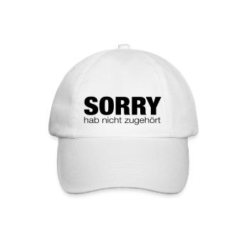 sorry hab nicht zugehoert - Baseballkappe - Weiß/Weiß - Vorne