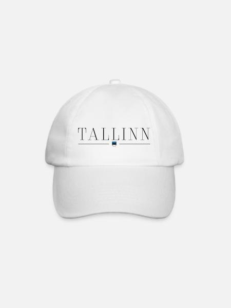 Tallinn, Estland Stil Design T-Shirt - Baseballkappe - Weiß/Weiß