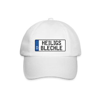 Heiligs Blechle | Typisch Schwäbisch - Baseballkappe - Weiß/Weiß - Vorne
