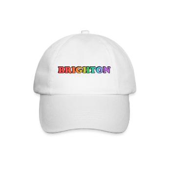 Brighton schwuler LGBTQ Rainbow Pride - Baseballkappe - Weiß/Weiß - Vorne