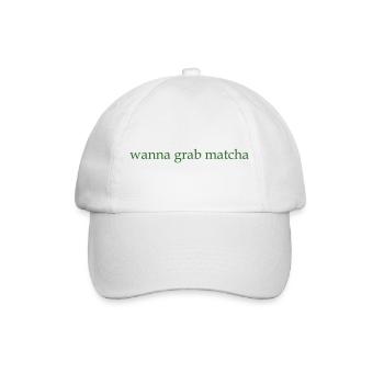 wanna grab matcha - Baseballkappe - Weiß/Weiß - Vorne
