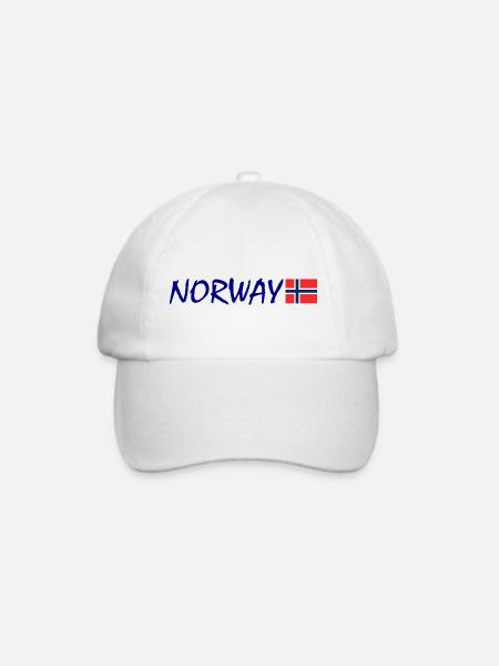 Norwegen - Baseballkappe - Weiß/Weiß
