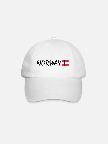 Norwegen - Baseballkappe - Weiß/Weiß