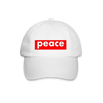 Peace - Baseballkappe - Weiß/Weiß - Vorne