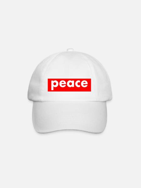 Peace - Baseballkappe - Weiß/Weiß