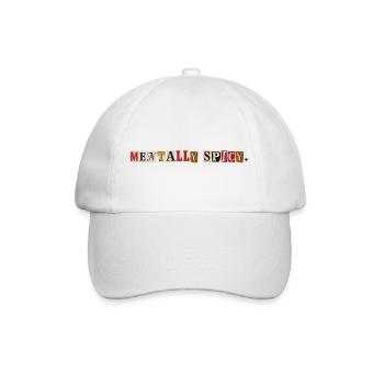 Mentally Spicy Zeitungsschnipsel Statement - Baseballkappe - Weiß/Weiß - Vorne