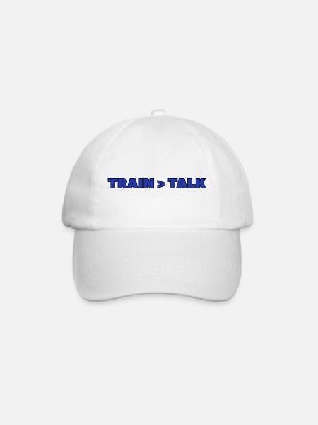 Train > Talk – Design der Arena- und Kämpfer-Mentalität - Baseballkappe - Weiß/Weiß