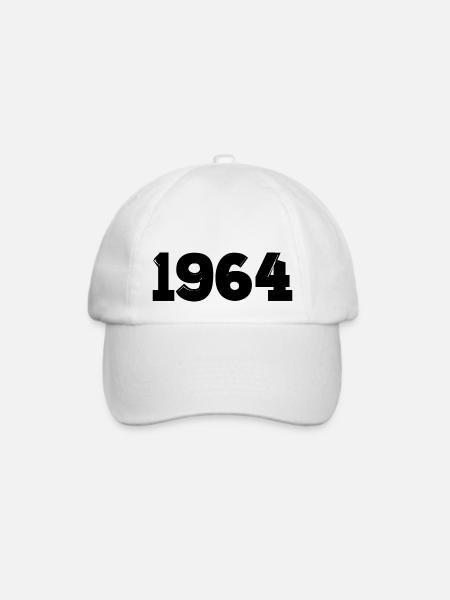 Jahr 1964 schwarz Geburtsjahr - Baseballkappe - Weiß/Weiß