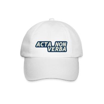 Acta non verba - Latein - Taten statt Worte - Baseballkappe - Weiß/Weiß - Vorne