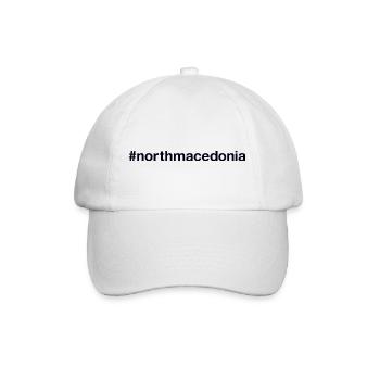 NORTH MACEDONIA Hashtag Nordmazedonien - Baseballkappe - Weiß/Weiß - Vorne