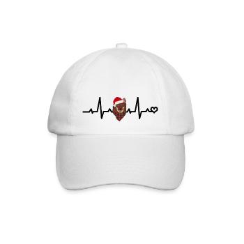 Chihuahua braun langhaar tan Weihnachten EKG - Baseballkappe - Weiß/Weiß - Vorne