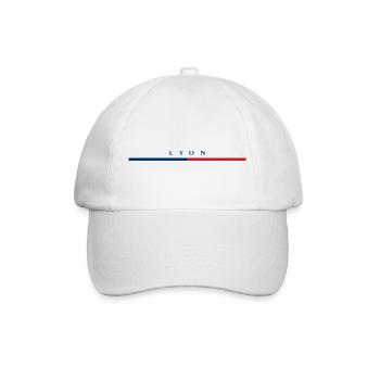 Lyon - Frankreich - France - Balken - Tricolore - Baseballkappe - Weiß/Weiß - Vorne