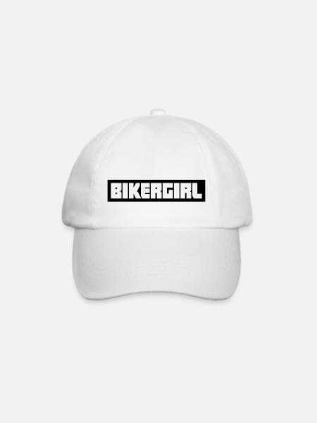 Bikergirl Biker Girl Frau Bikerin Bike Mädchen - Baseballkappe - Weiß/Weiß