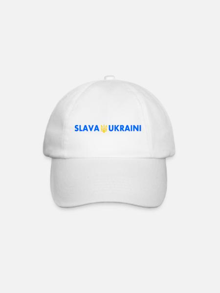 Slava ukraini - Baseballkappe - Weiß/Weiß