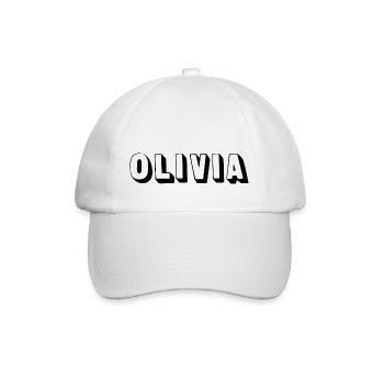 Name - Olivia - Baseballkappe - Weiß/Weiß - Vorne